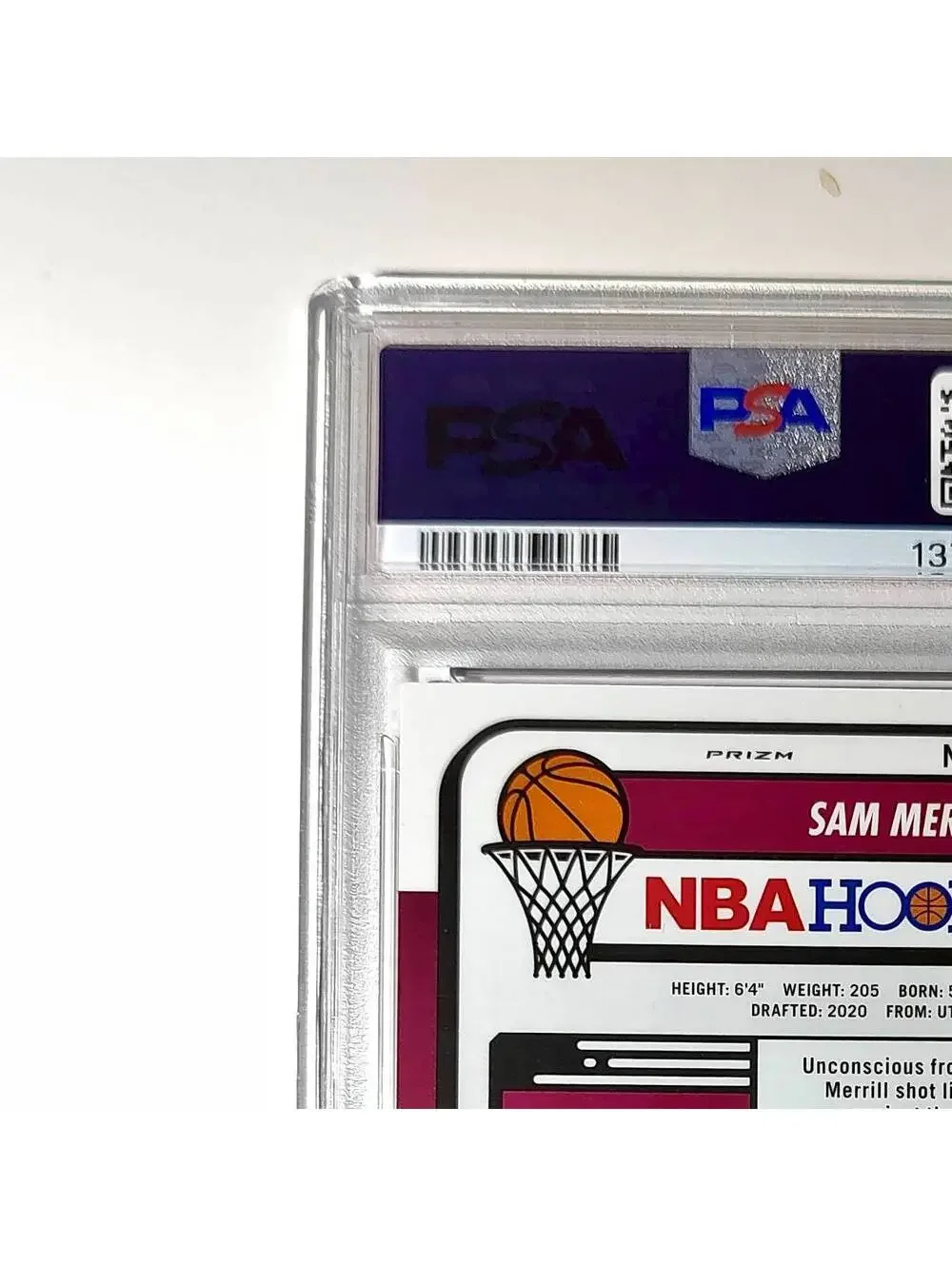 Sam Merrill 2023 Panini Hoops Premium #233 19/149 Red Disco Prizm PSA 9 Mint